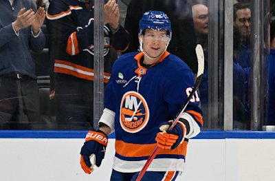 NY Islanders forward Ondrej Palat celebrates after scoring a goal